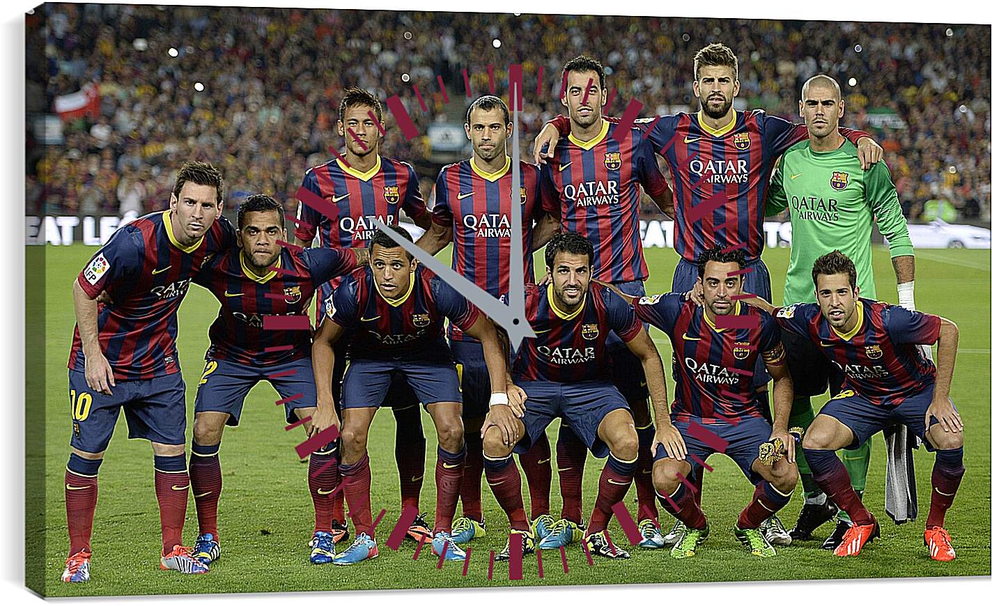 Часы картина - Фото перед матчем ФК Барселона. FC Barcelona