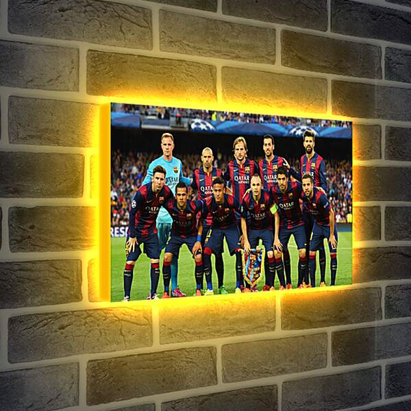 Лайтбокс световая панель - Фото перед матчем ФК Барселона. FC Barcelona