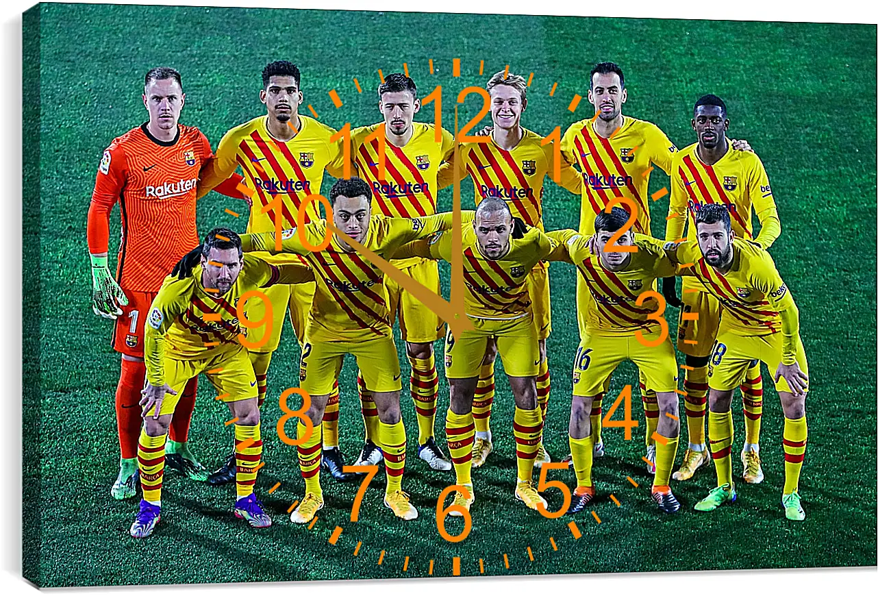 Часы картина - Фото перед матчем ФК Барселона. FC Barcelona