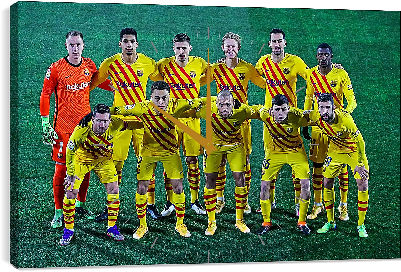 Часы картина - Фото перед матчем ФК Барселона. FC Barcelona