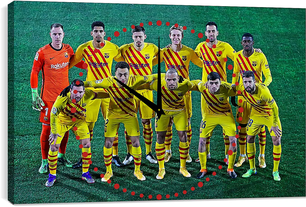 Часы картина - Фото перед матчем ФК Барселона. FC Barcelona