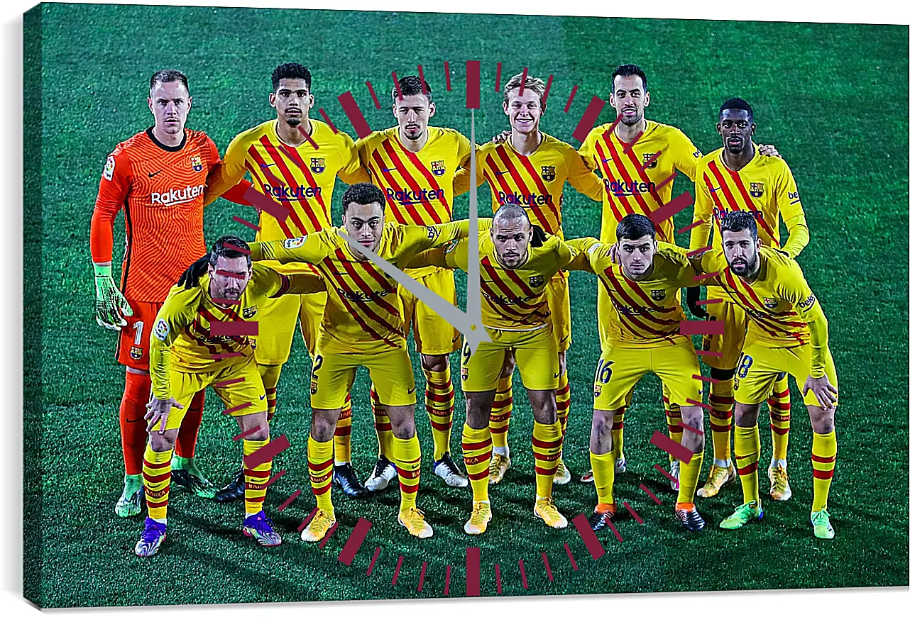 Часы картина - Фото перед матчем ФК Барселона. FC Barcelona