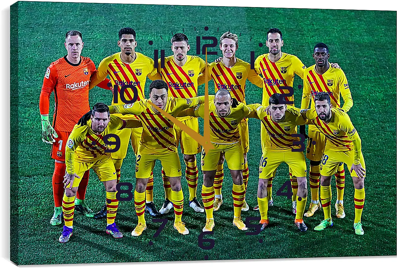 Часы картина - Фото перед матчем ФК Барселона. FC Barcelona