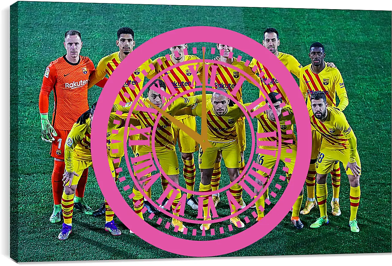 Часы картина - Фото перед матчем ФК Барселона. FC Barcelona