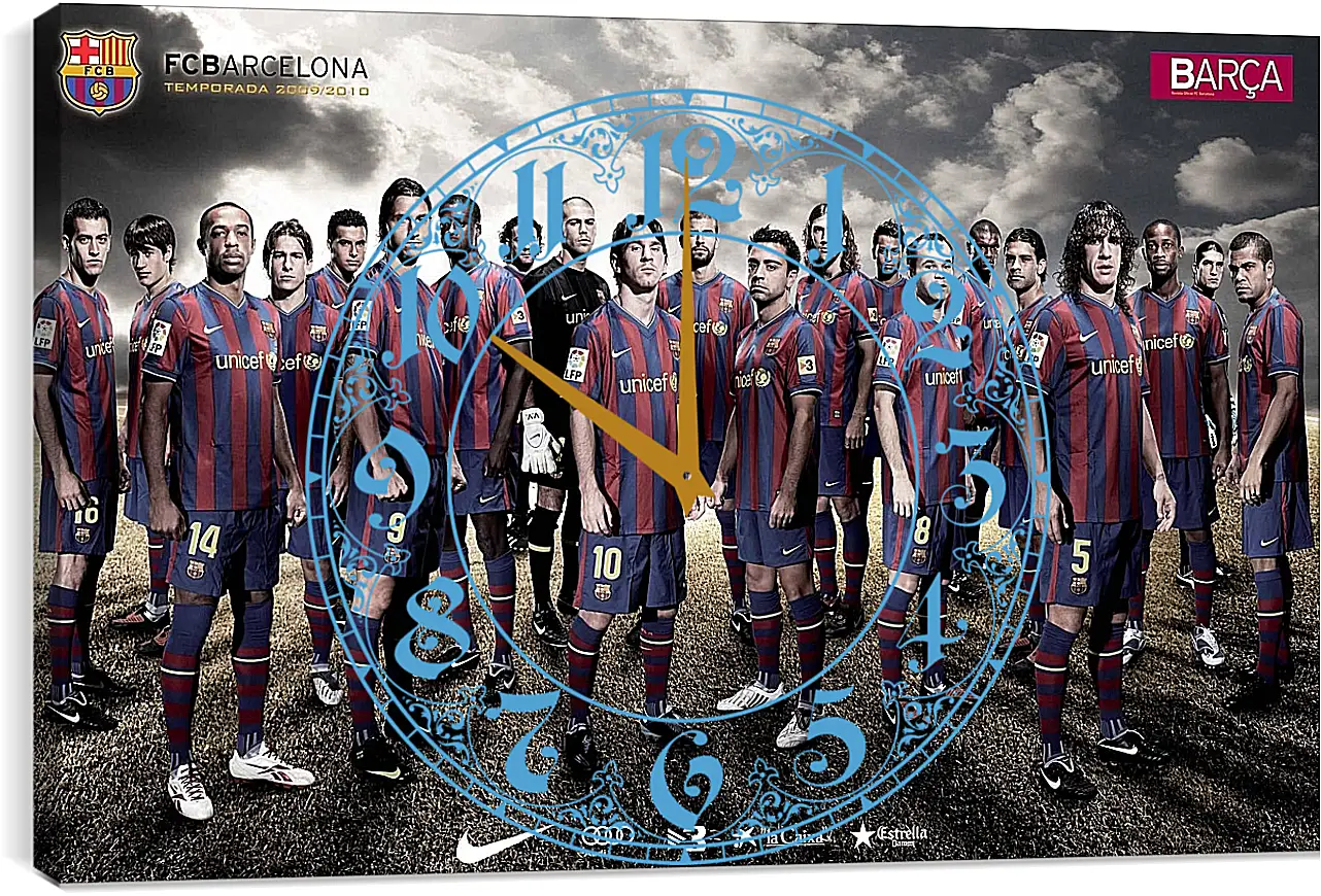 Часы картина - ФК Барселона. FC Barcelona