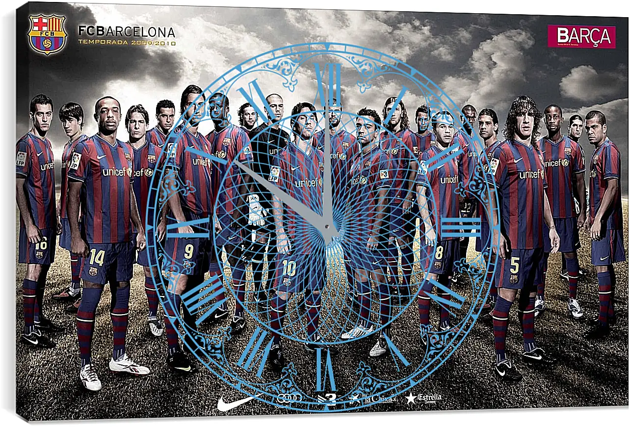 Часы картина - ФК Барселона. FC Barcelona