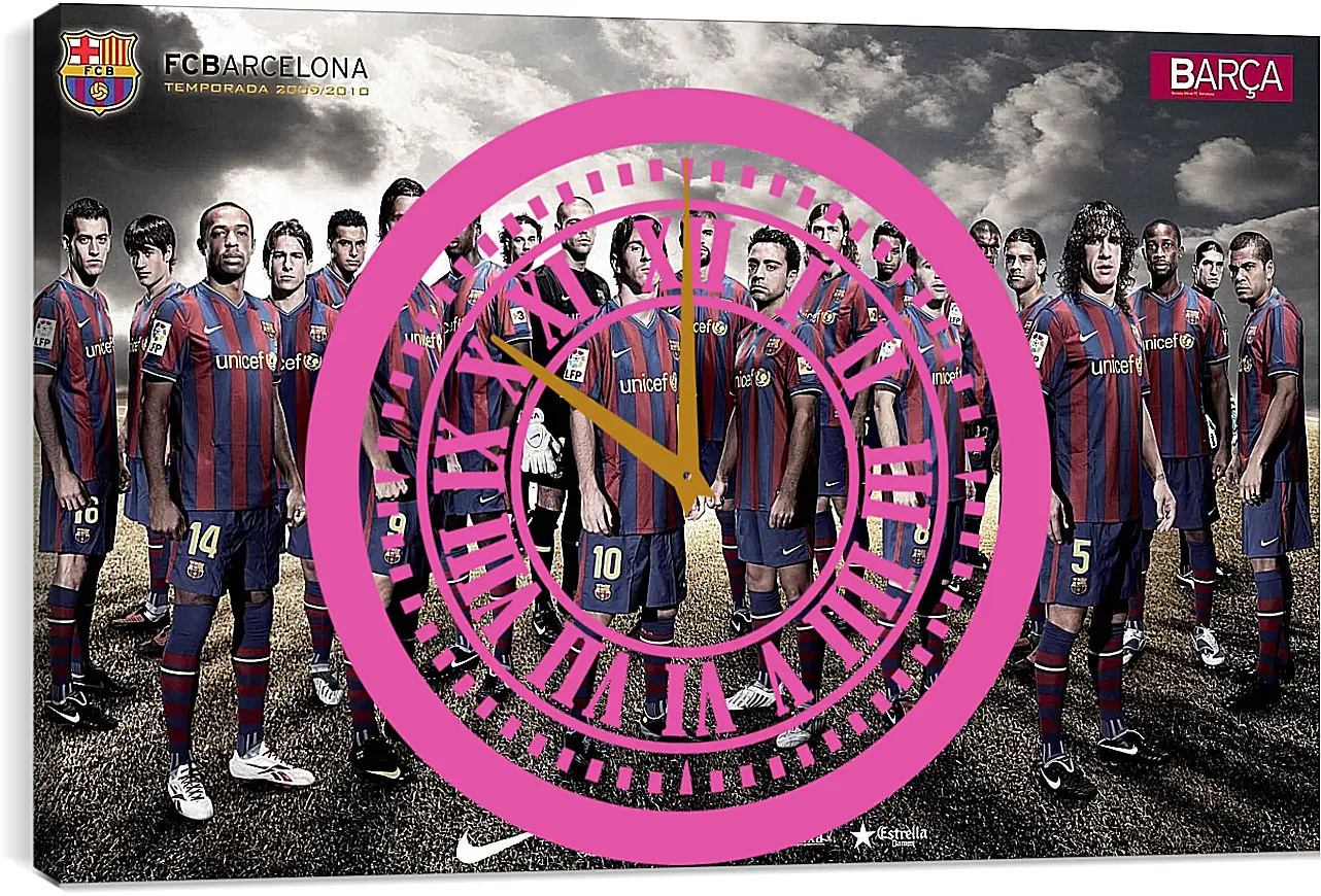 Часы картина - ФК Барселона. FC Barcelona