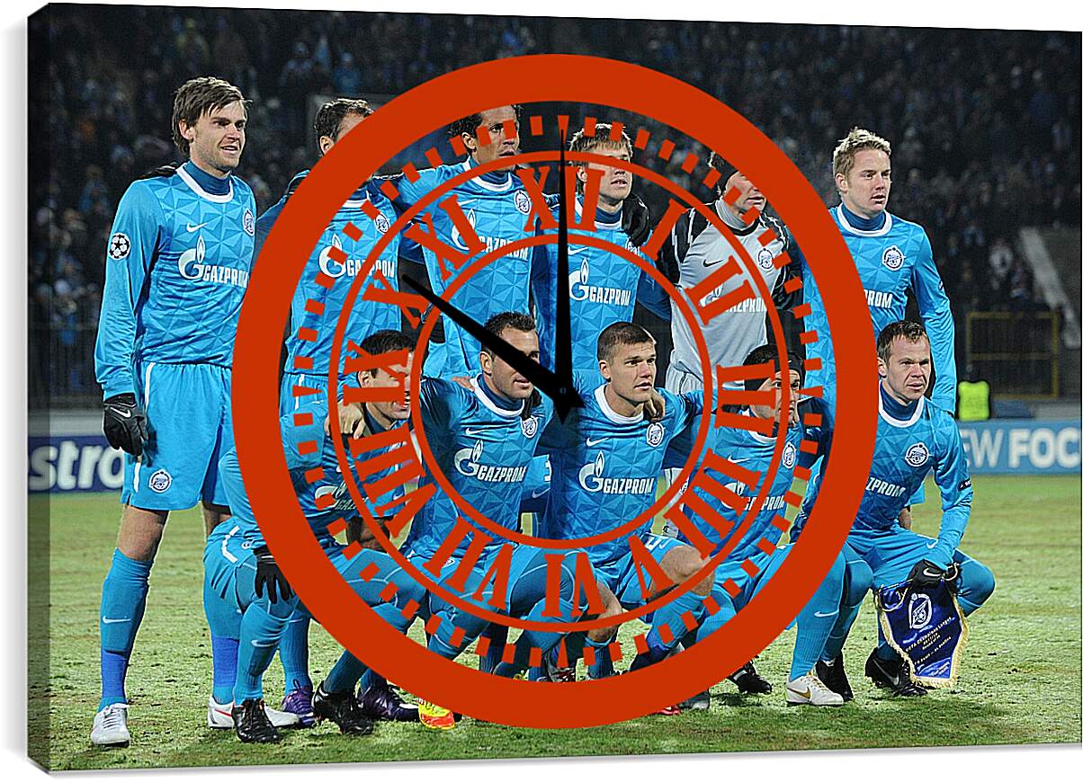 Часы картина - Фото перед матчем ФК Зенит Санкт-Петербург