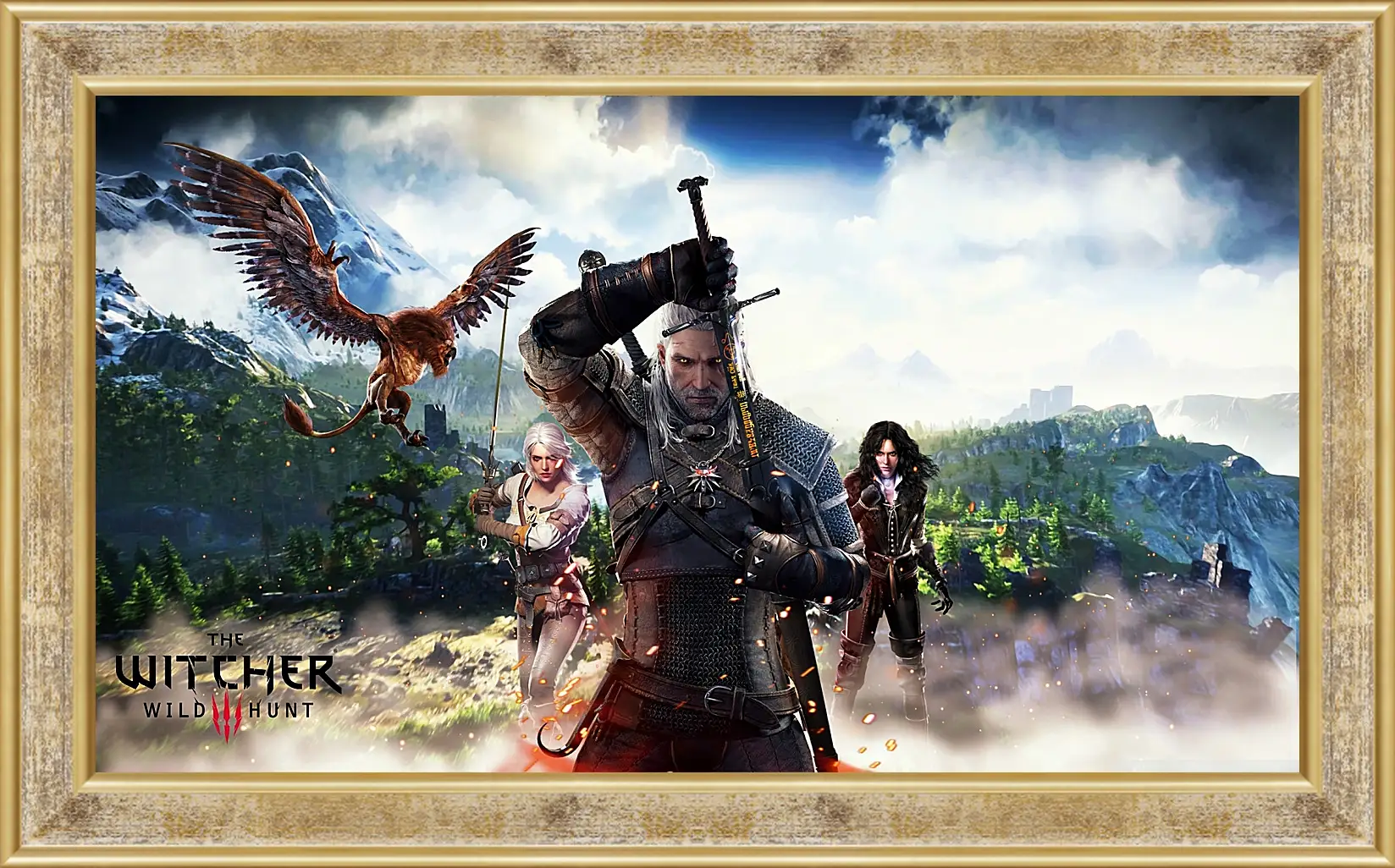 Картина в раме - The Witcher 3 (Ведьмак). Геральт, Цири, Йен