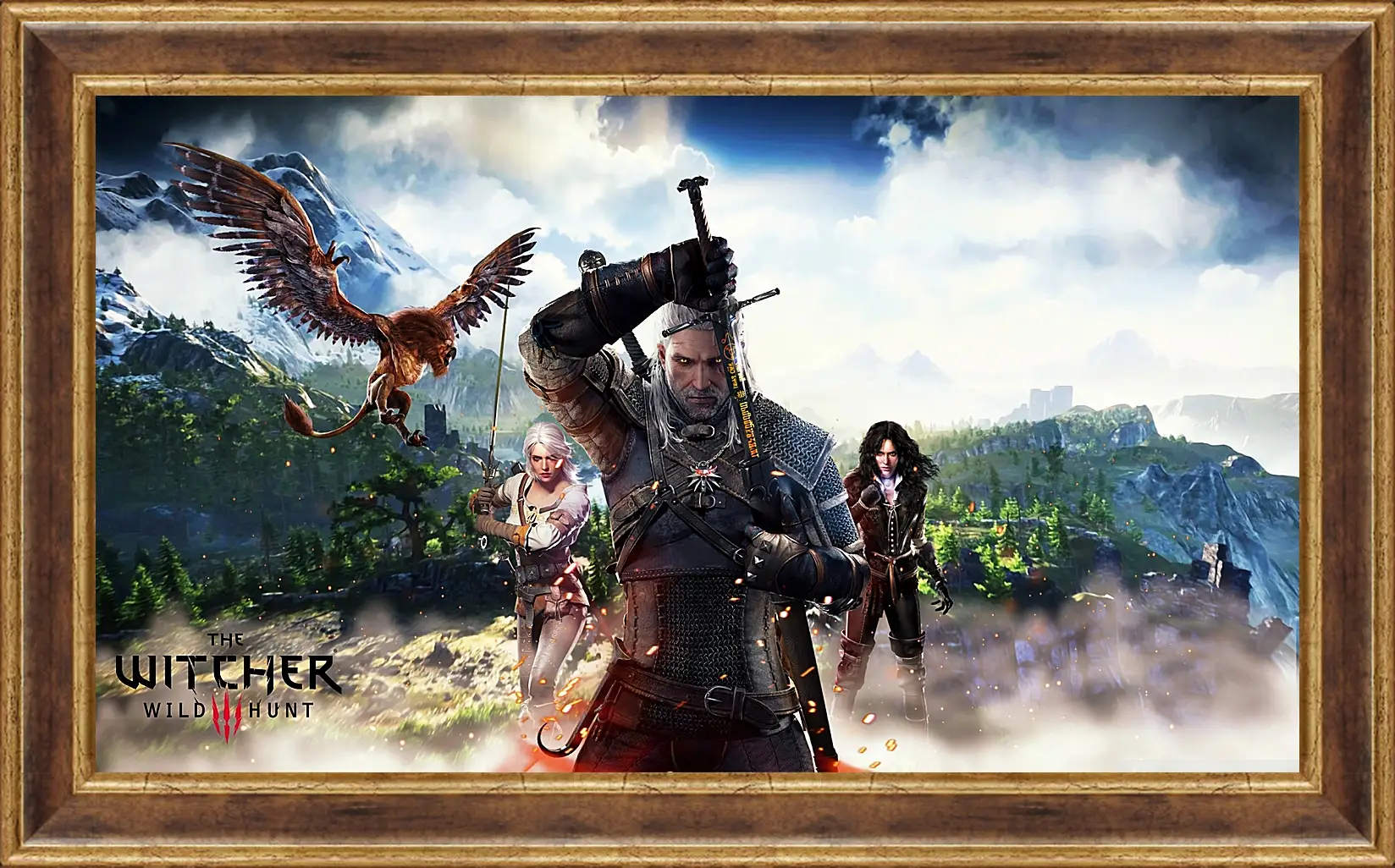 Картина в раме - The Witcher 3 (Ведьмак). Геральт, Цири, Йен