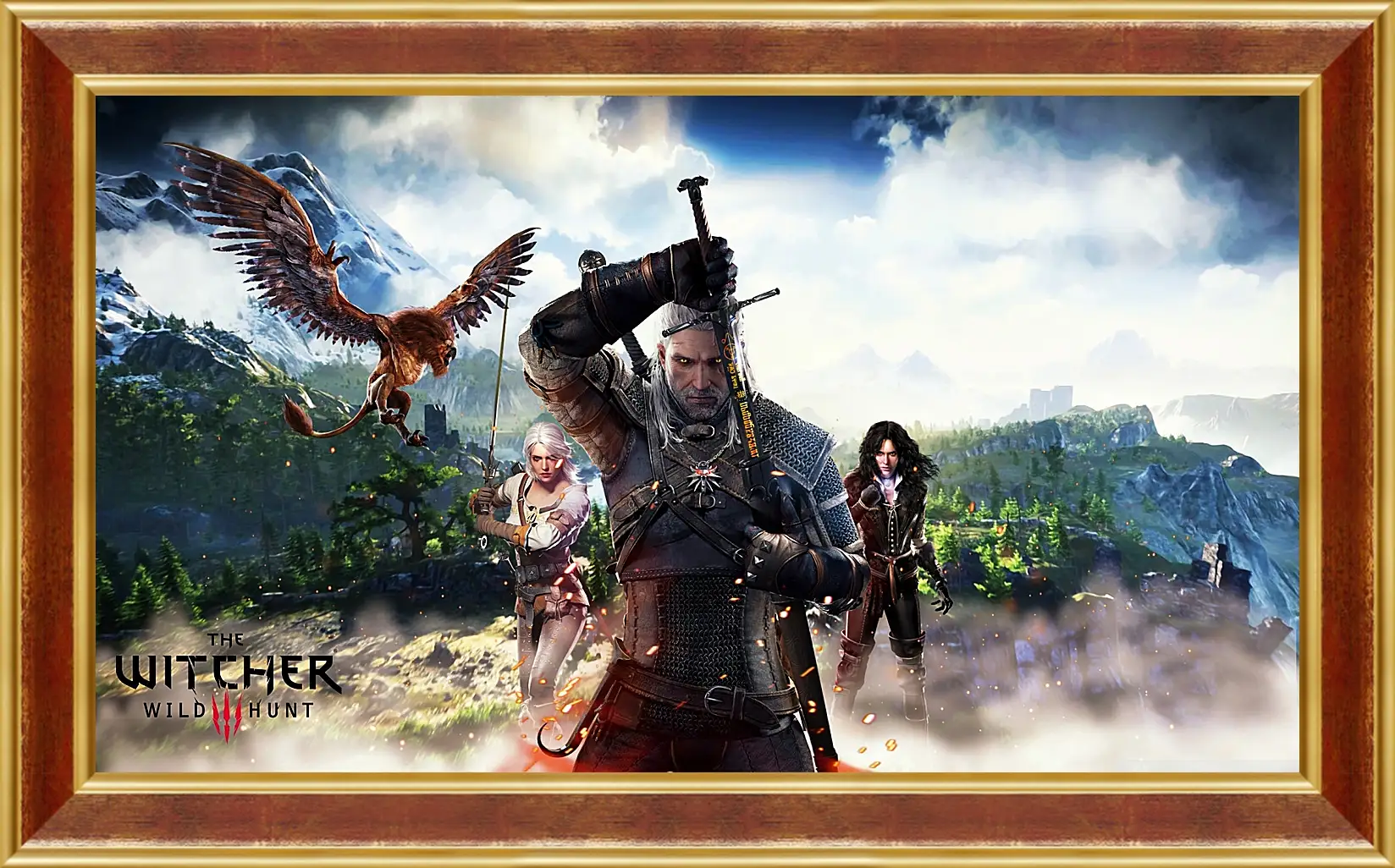 Картина в раме - The Witcher 3 (Ведьмак). Геральт, Цири, Йен