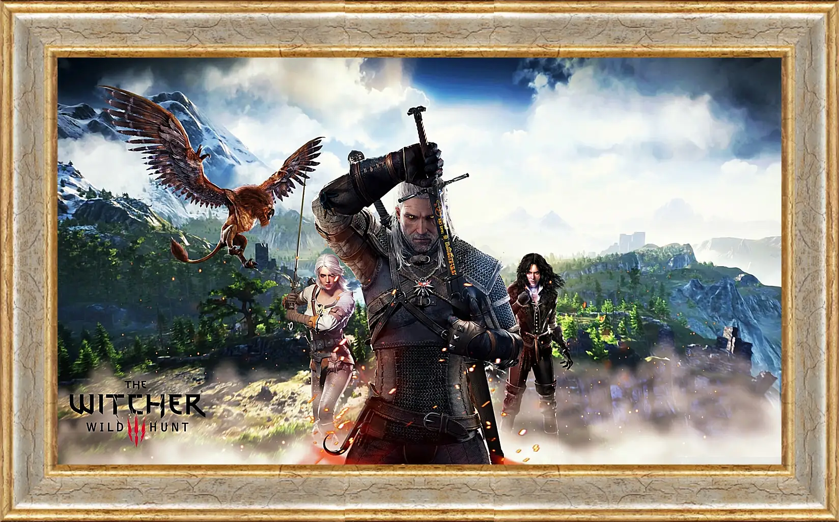 Картина в раме - The Witcher 3 (Ведьмак). Геральт, Цири, Йен