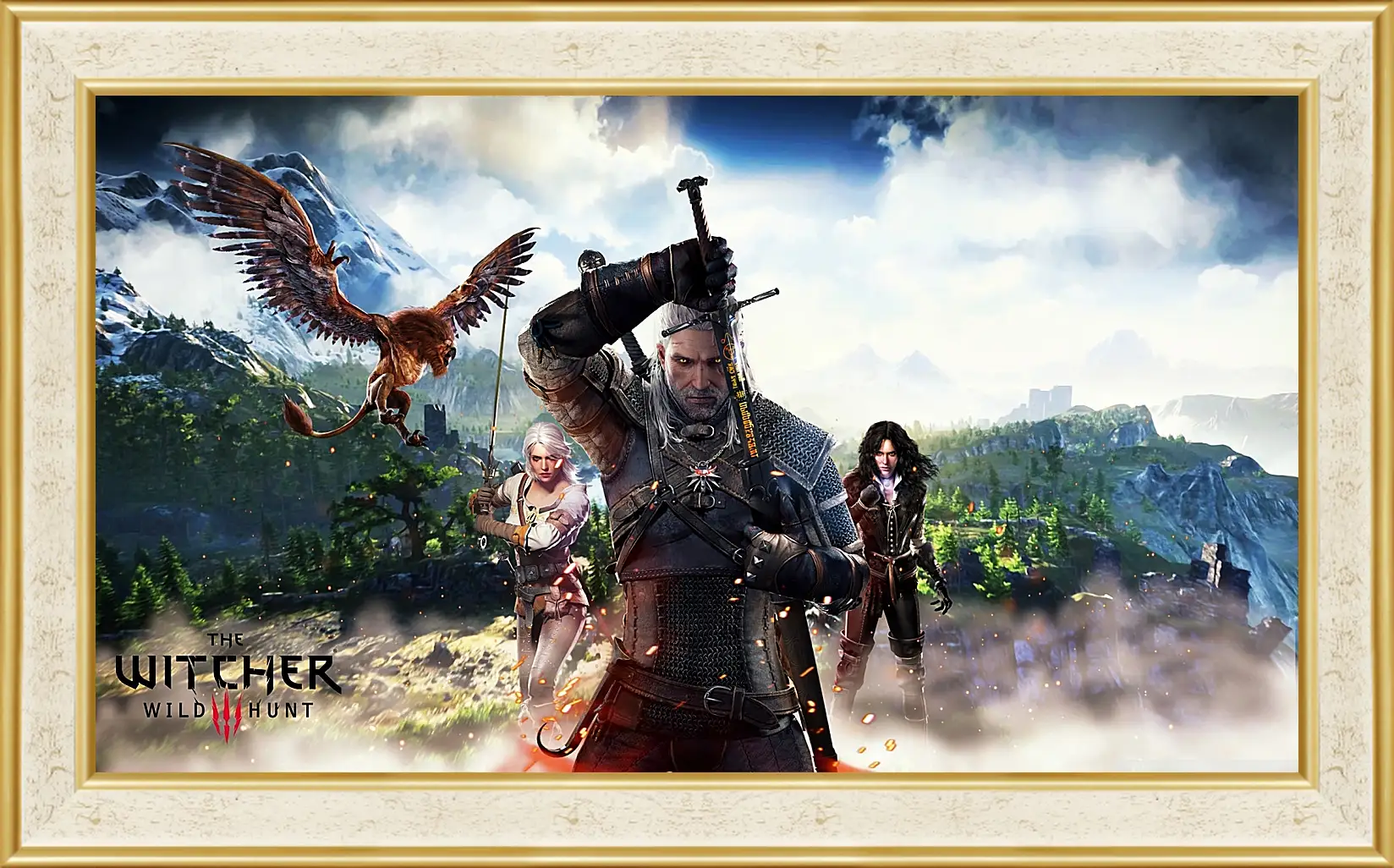 Картина в раме - The Witcher 3 (Ведьмак). Геральт, Цири, Йен