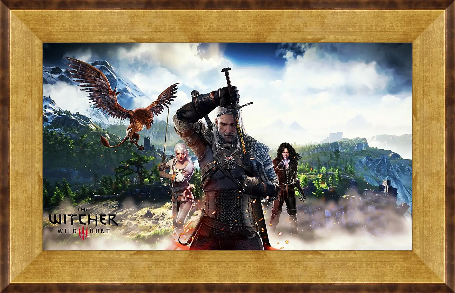 Картина в раме - The Witcher 3 (Ведьмак). Геральт, Цири, Йен