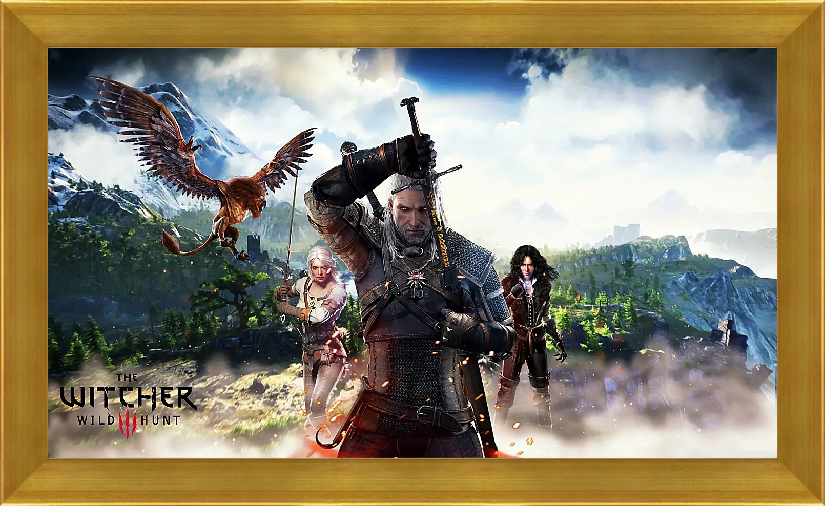 Картина в раме - The Witcher 3 (Ведьмак). Геральт, Цири, Йен