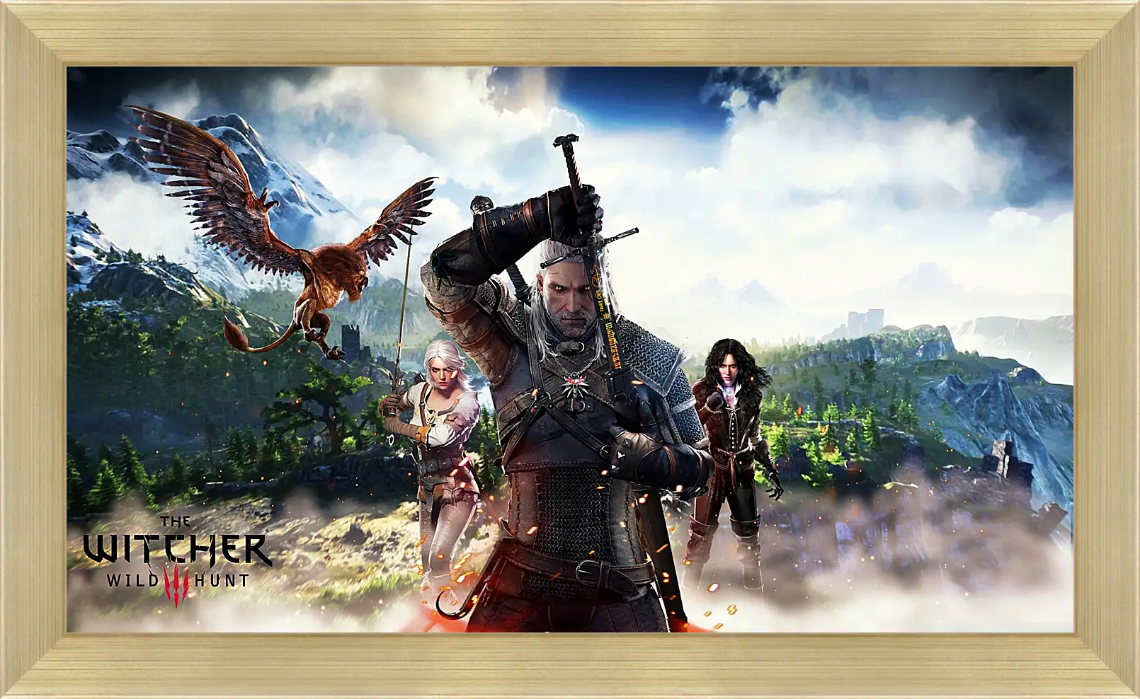 Картина в раме - The Witcher 3 (Ведьмак). Геральт, Цири, Йен