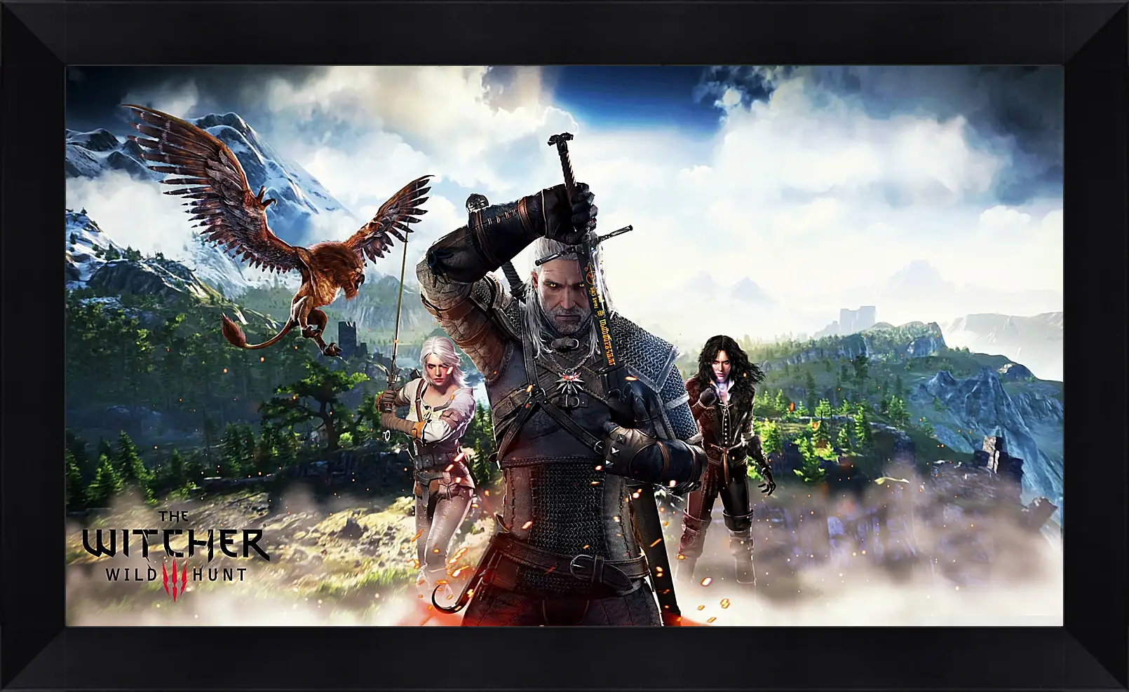 Картина в раме - The Witcher 3 (Ведьмак). Геральт, Цири, Йен