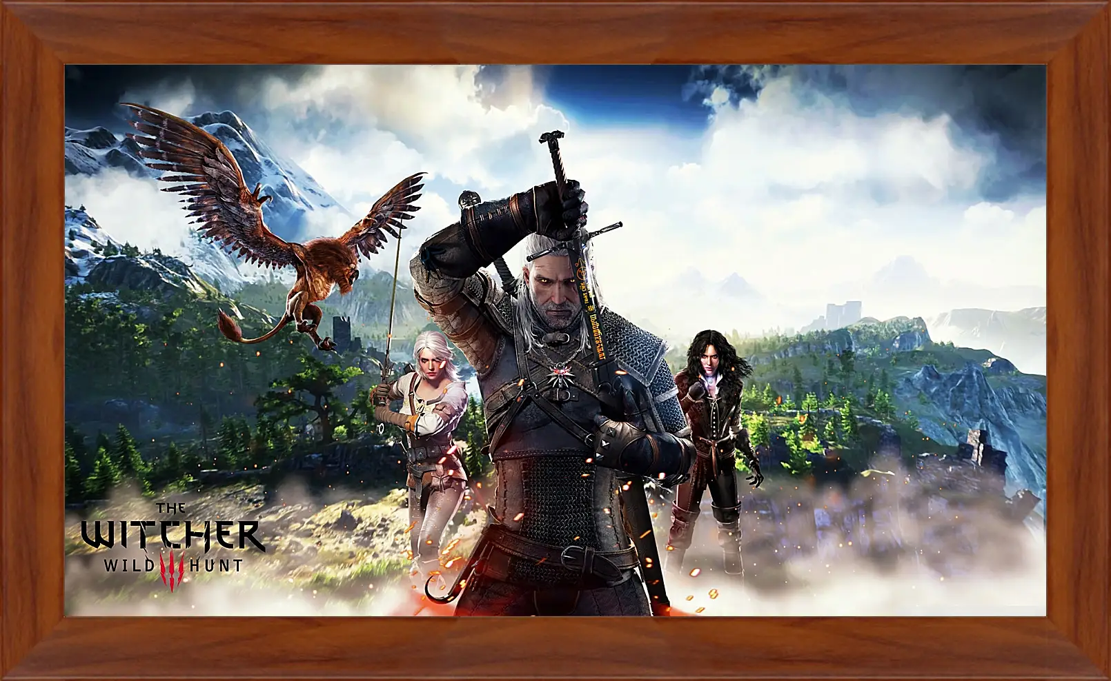 Картина в раме - The Witcher 3 (Ведьмак). Геральт, Цири, Йен