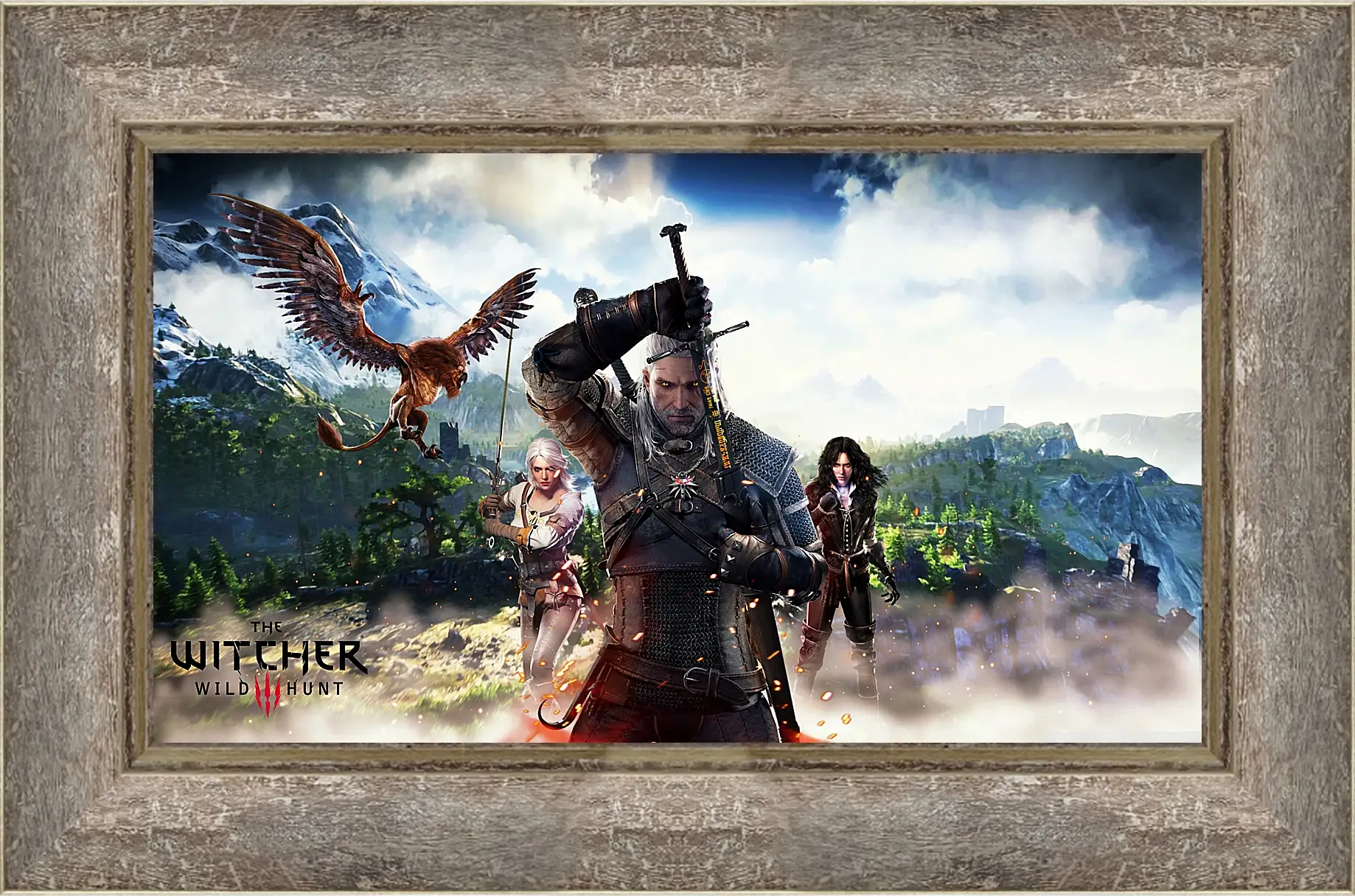 Картина в раме - The Witcher 3 (Ведьмак). Геральт, Цири, Йен