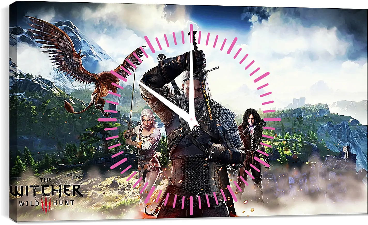 Часы картина - The Witcher 3 (Ведьмак). Геральт, Цири, Йен