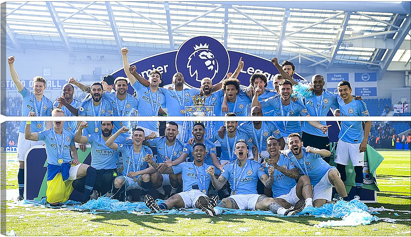 Модульная картина - Победа в АПЛ. ФК Манчестер Сити. FC Manchester City