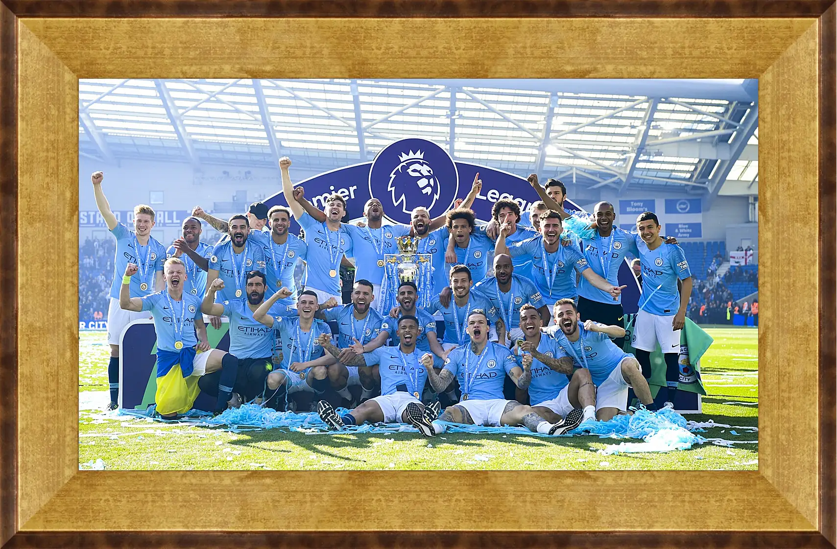 Картина в раме - Победа в АПЛ. ФК Манчестер Сити. FC Manchester City