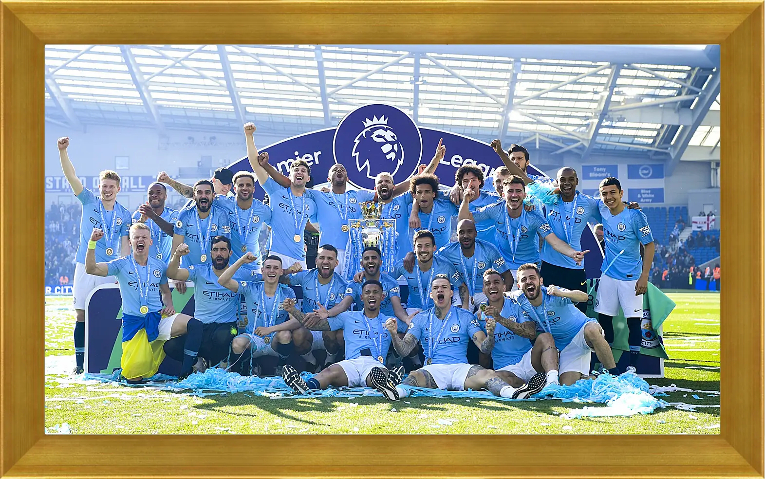 Картина в раме - Победа в АПЛ. ФК Манчестер Сити. FC Manchester City