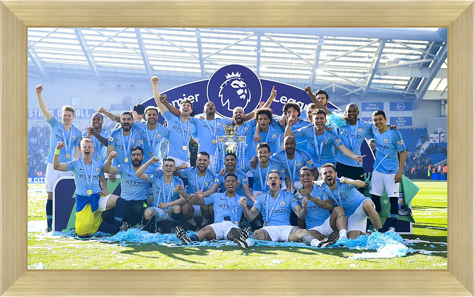 Картина в раме - Победа в АПЛ. ФК Манчестер Сити. FC Manchester City