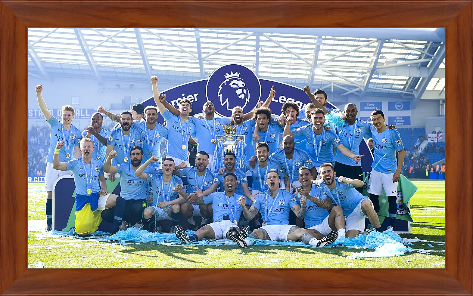 Картина в раме - Победа в АПЛ. ФК Манчестер Сити. FC Manchester City