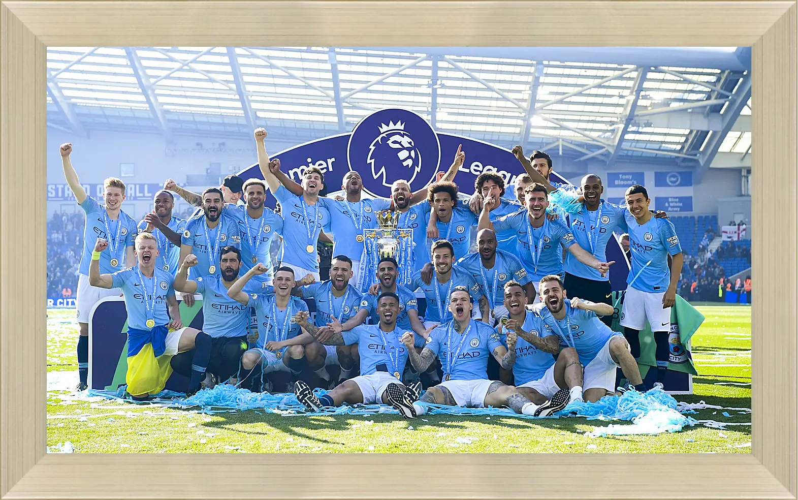 Картина в раме - Победа в АПЛ. ФК Манчестер Сити. FC Manchester City