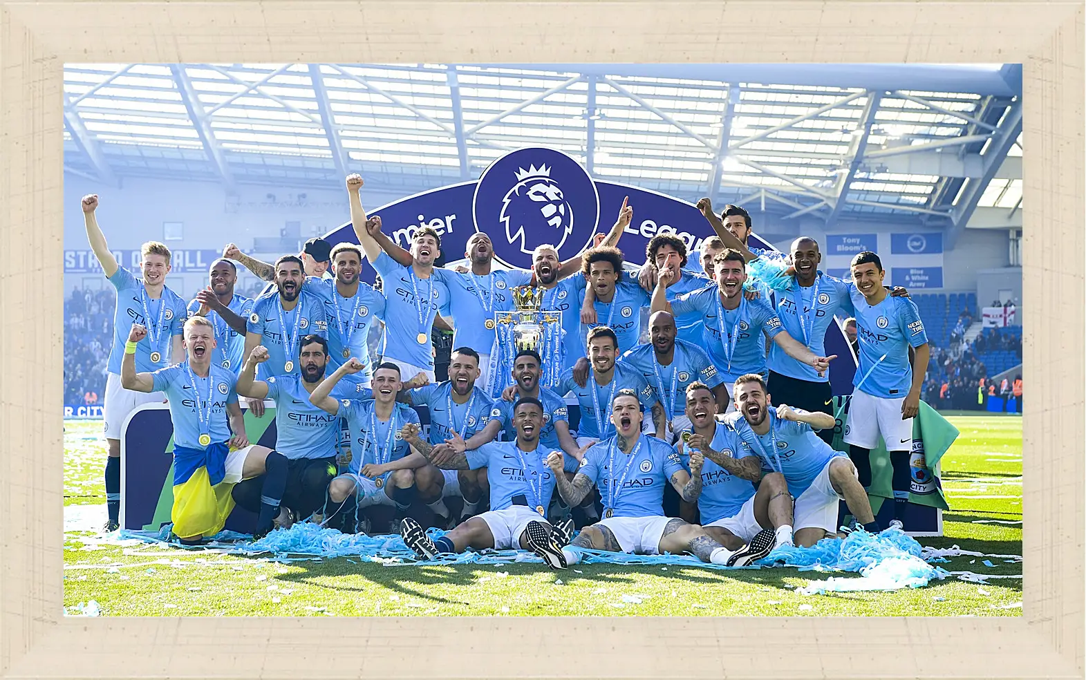 Картина в раме - Победа в АПЛ. ФК Манчестер Сити. FC Manchester City