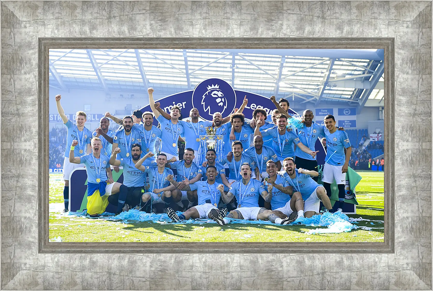 Картина в раме - Победа в АПЛ. ФК Манчестер Сити. FC Manchester City