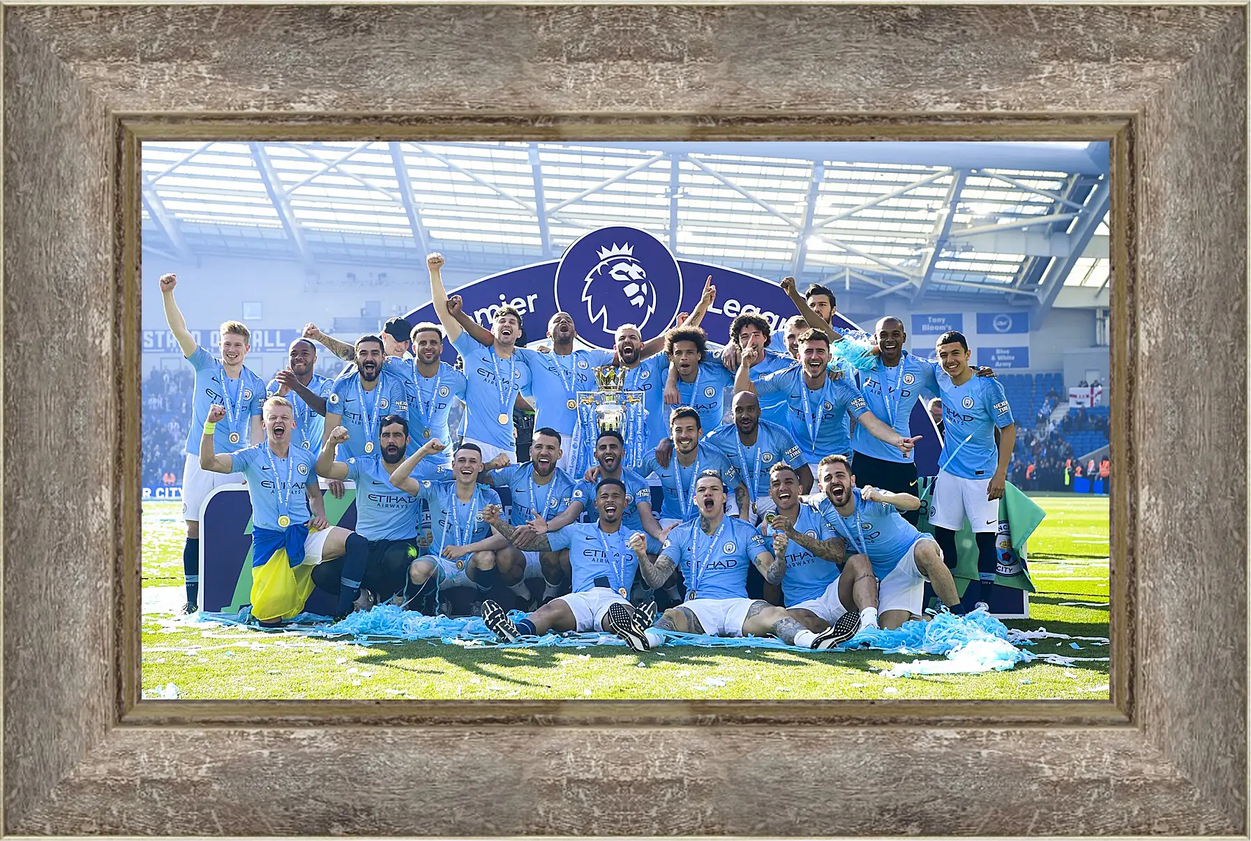 Картина в раме - Победа в АПЛ. ФК Манчестер Сити. FC Manchester City