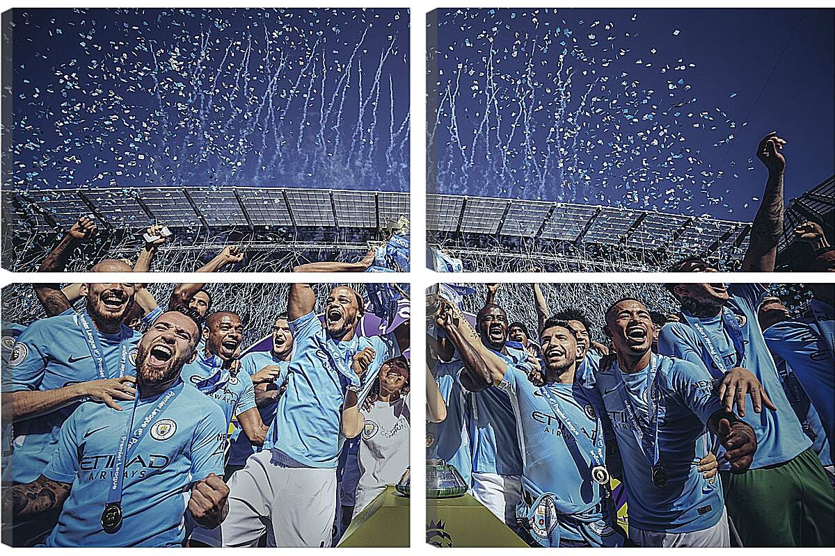 Модульная картина - Победа в АПЛ. ФК Манчестер Сити. FC Manchester City