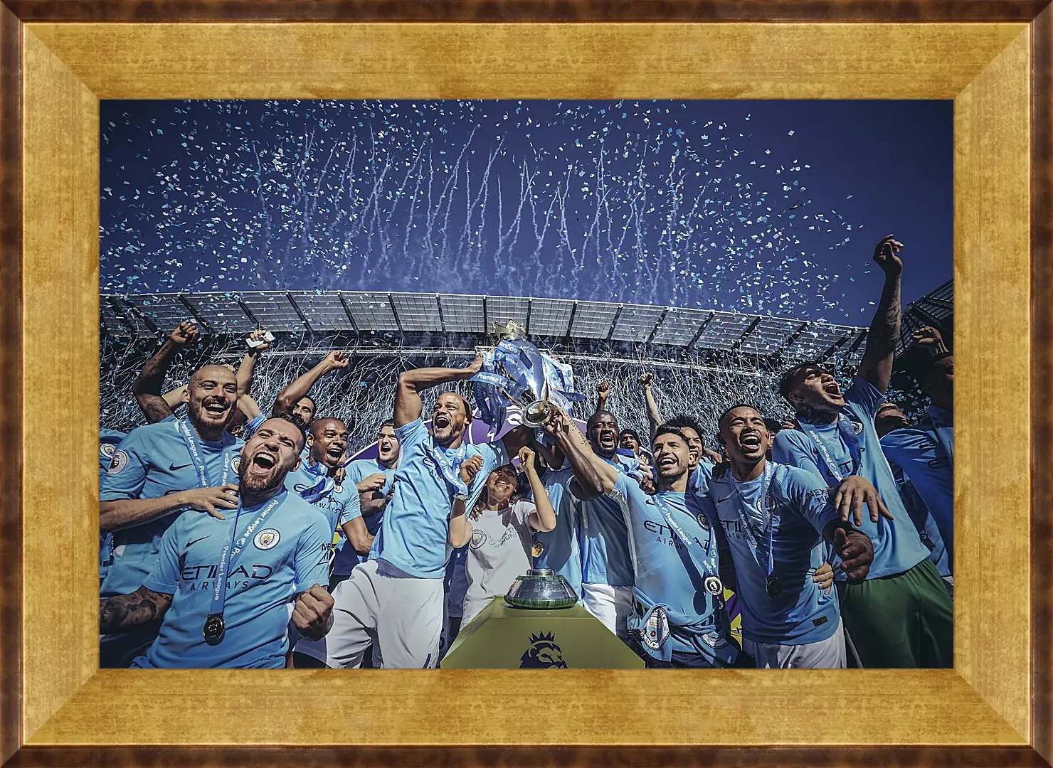 Картина в раме - Победа в АПЛ. ФК Манчестер Сити. FC Manchester City