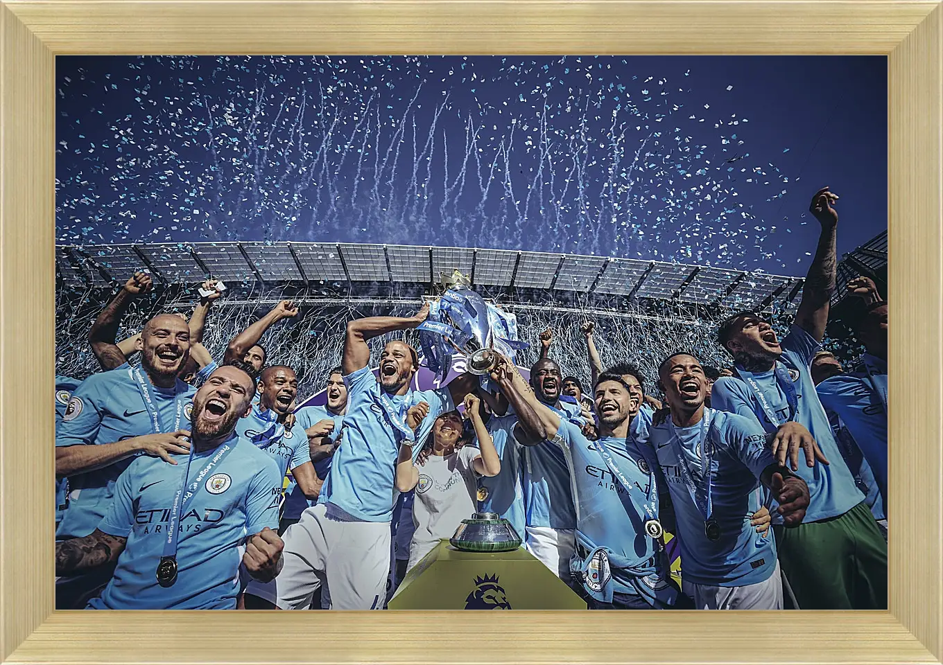 Картина в раме - Победа в АПЛ. ФК Манчестер Сити. FC Manchester City