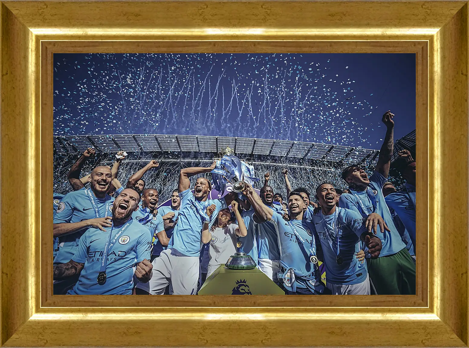 Картина в раме - Победа в АПЛ. ФК Манчестер Сити. FC Manchester City