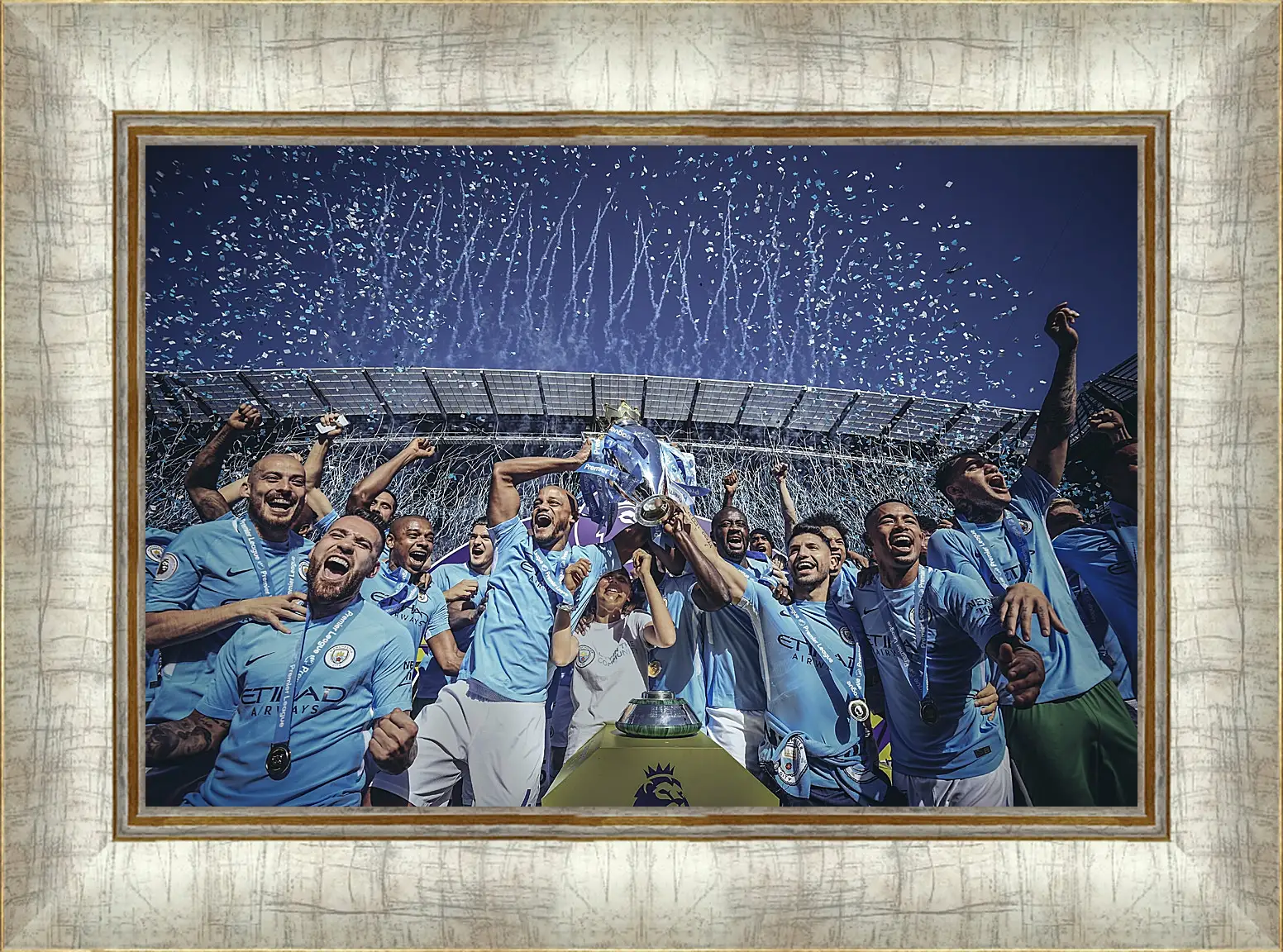 Картина в раме - Победа в АПЛ. ФК Манчестер Сити. FC Manchester City