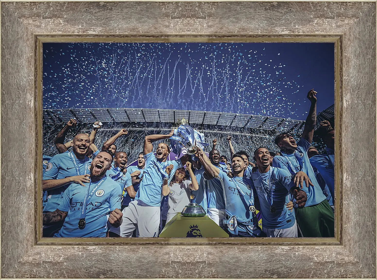 Картина в раме - Победа в АПЛ. ФК Манчестер Сити. FC Manchester City