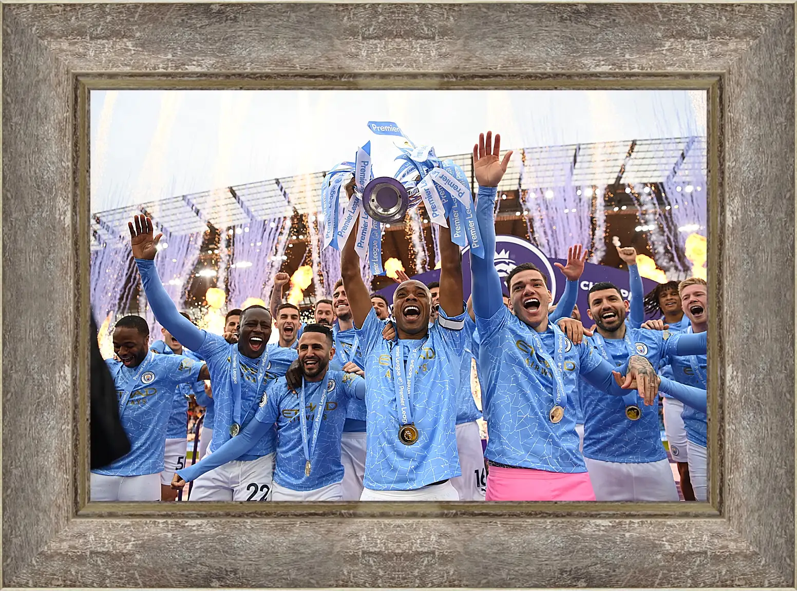 Картина в раме - Победа в АПЛ. ФК Манчестер Сити. FC Manchester City