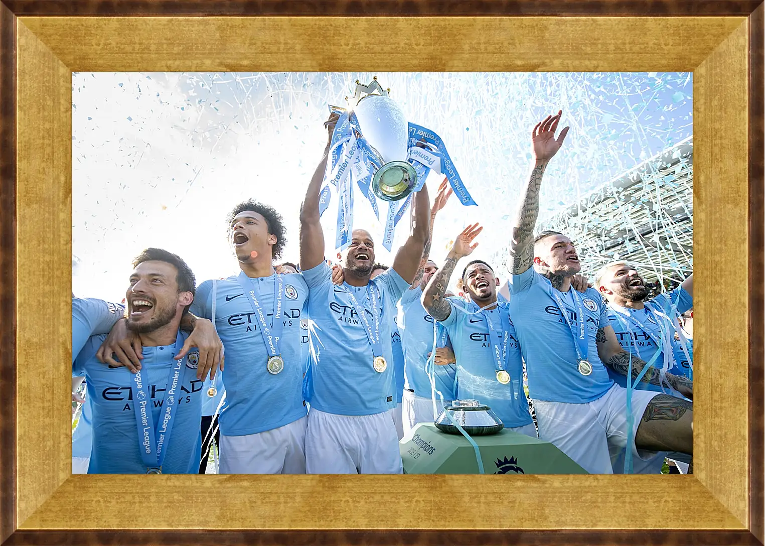 Картина в раме - Победа в АПЛ. ФК Манчестер Сити. FC Manchester City