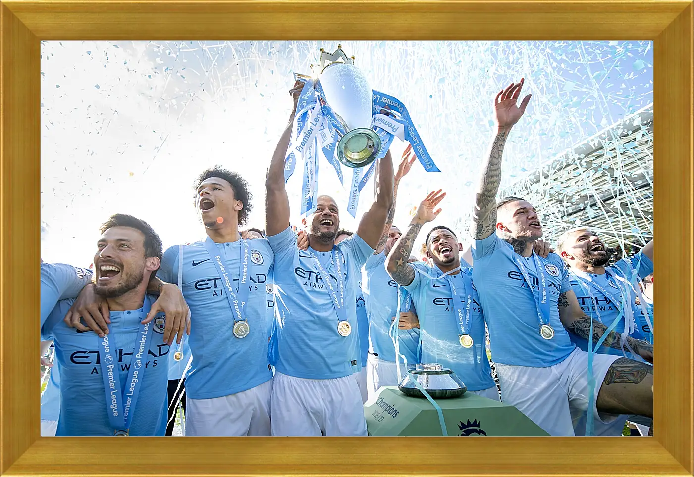 Картина в раме - Победа в АПЛ. ФК Манчестер Сити. FC Manchester City