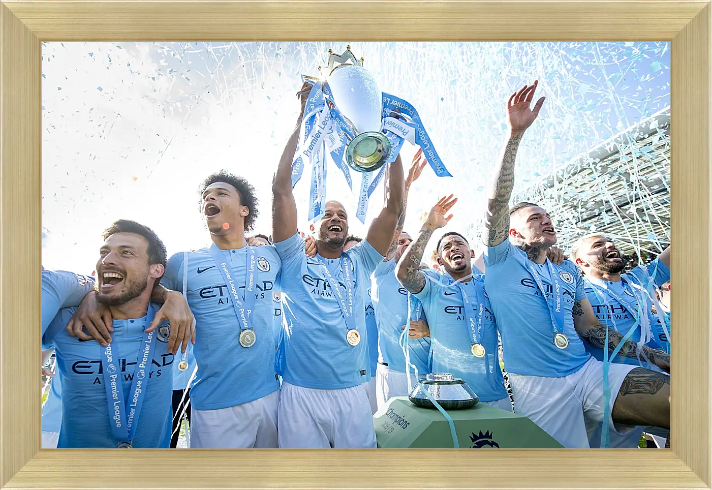 Картина в раме - Победа в АПЛ. ФК Манчестер Сити. FC Manchester City