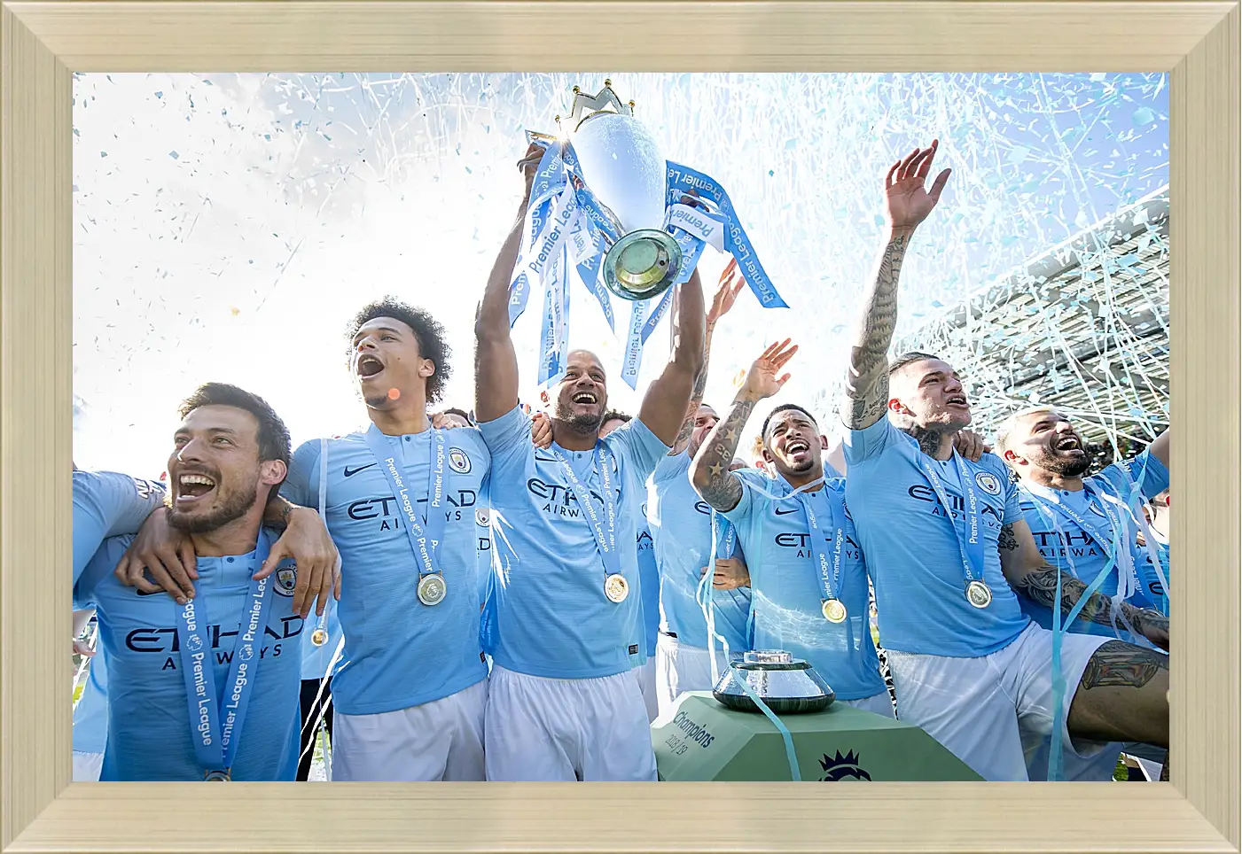 Картина в раме - Победа в АПЛ. ФК Манчестер Сити. FC Manchester City