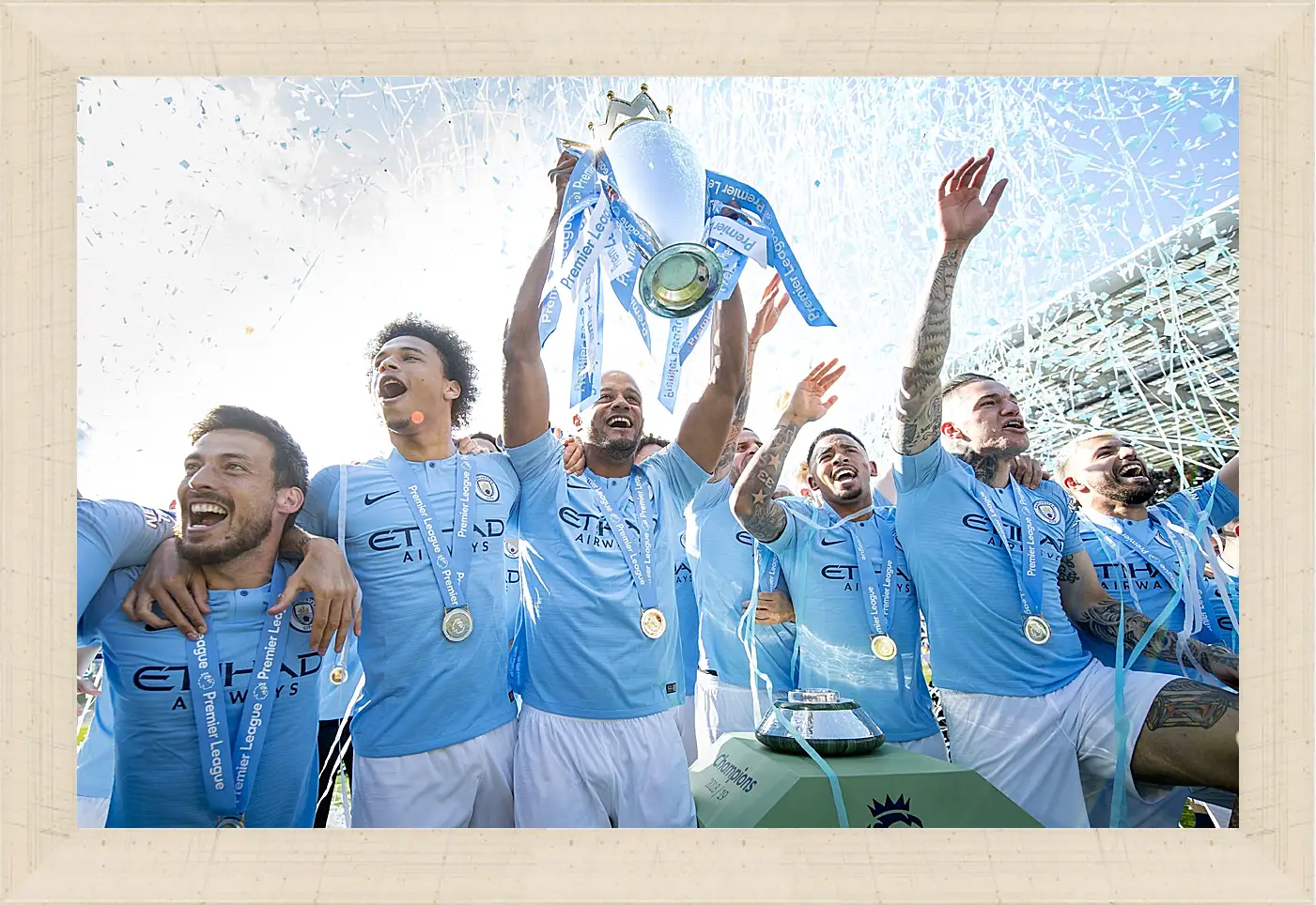 Картина в раме - Победа в АПЛ. ФК Манчестер Сити. FC Manchester City