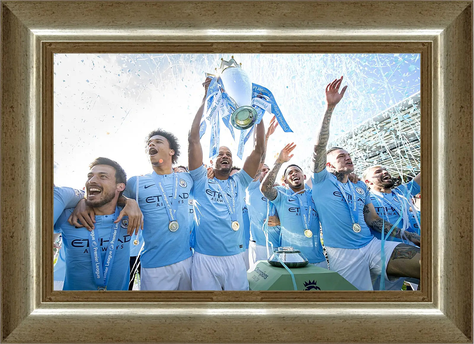 Картина в раме - Победа в АПЛ. ФК Манчестер Сити. FC Manchester City