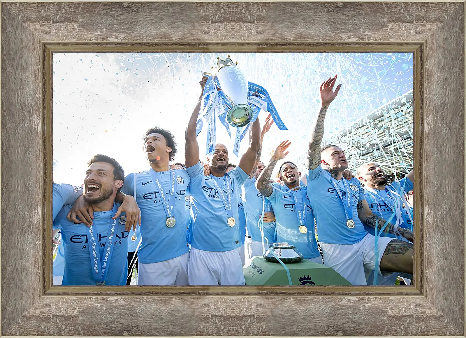 Картина в раме - Победа в АПЛ. ФК Манчестер Сити. FC Manchester City