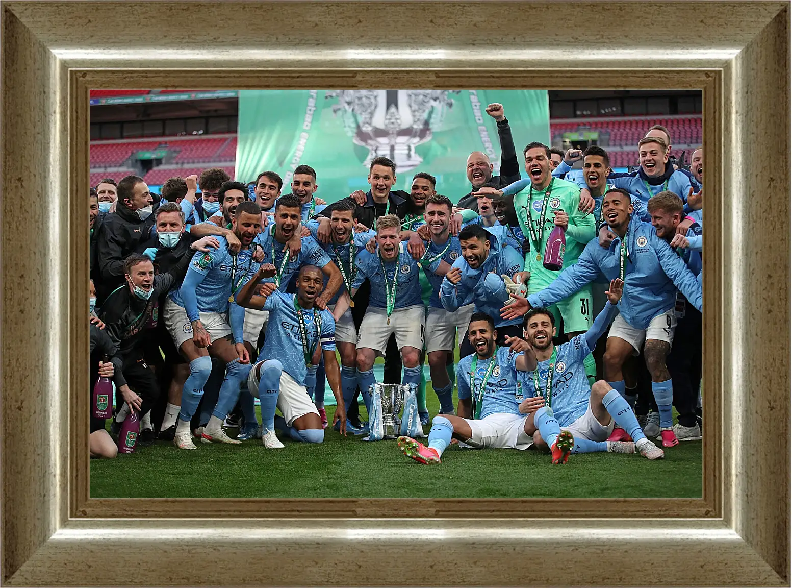 Картина в раме - Победа в АПЛ. ФК Манчестер Сити. FC Manchester City