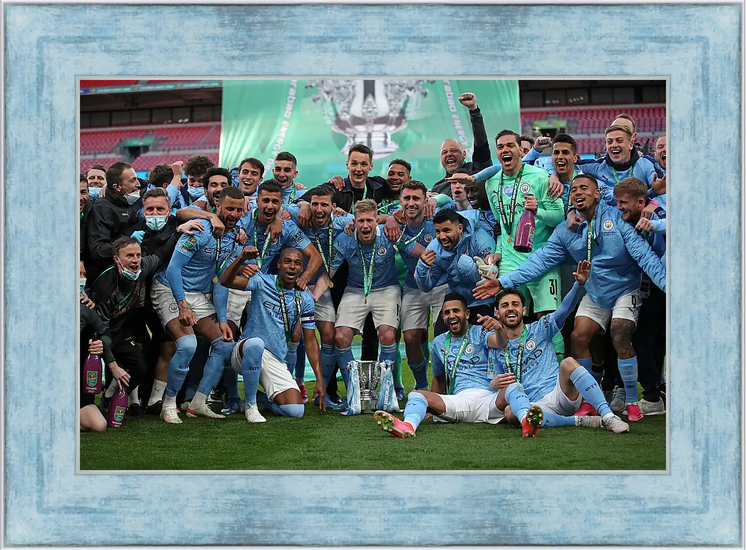 Картина в раме - Победа в АПЛ. ФК Манчестер Сити. FC Manchester City