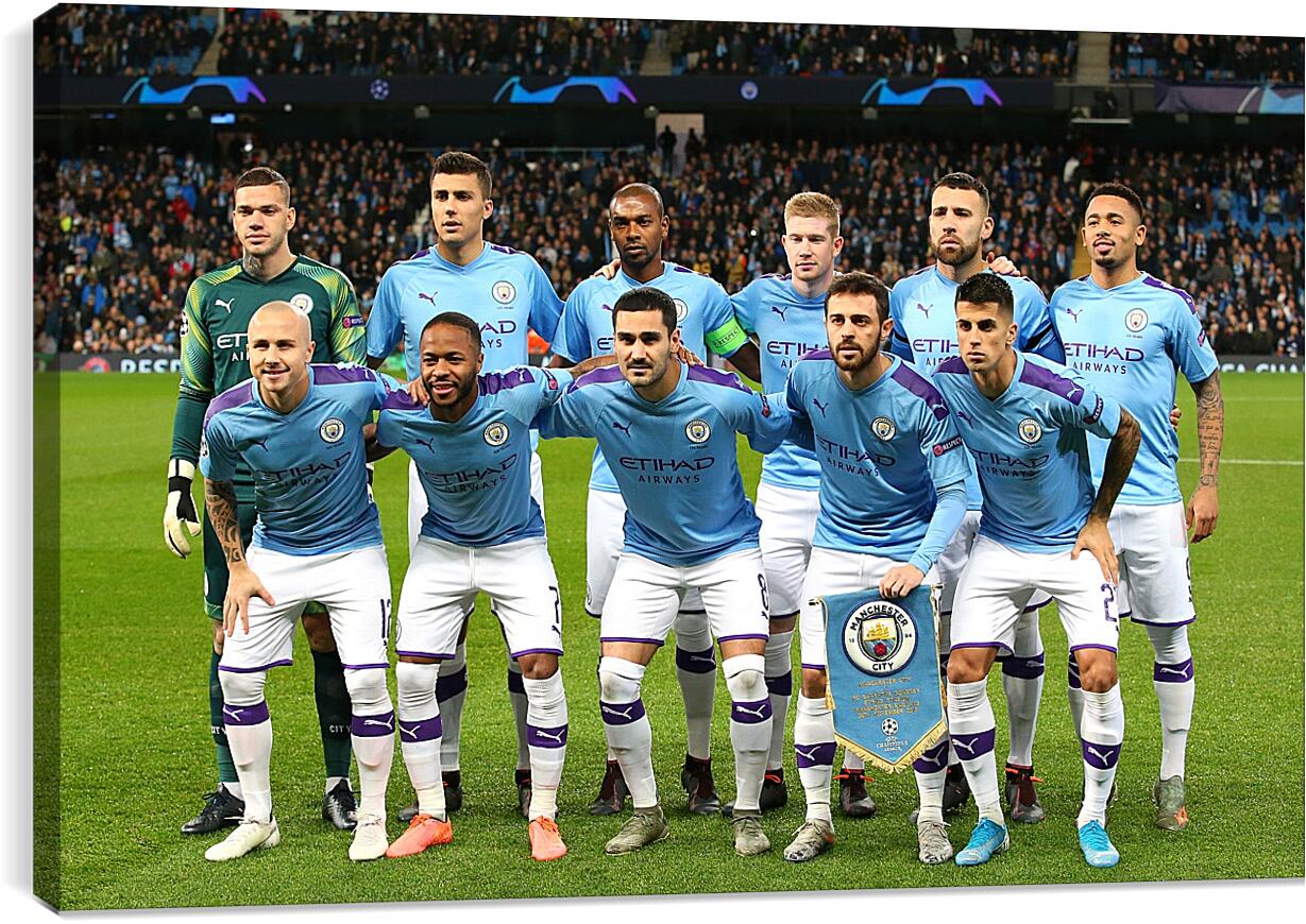 Постер и плакат - Фото перед матчем. Манчестер Сити. Manchester City